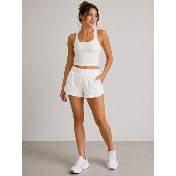 adidas Pants - Adidas Womens Pacer 3" High Shorts Medium White Training Running Athleisure NEW